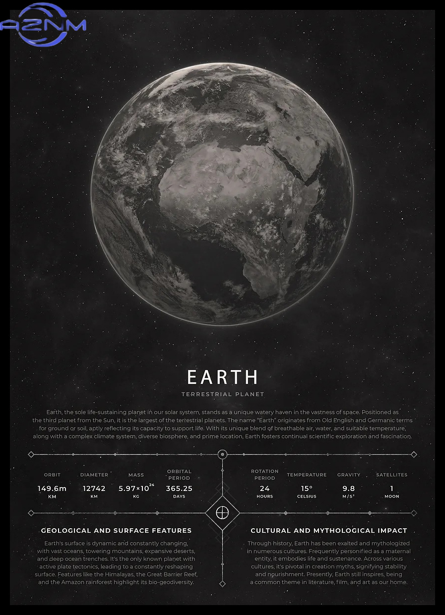 Star Map Poster - AZNM Vintage Esthetische Ruimte Poster Retro