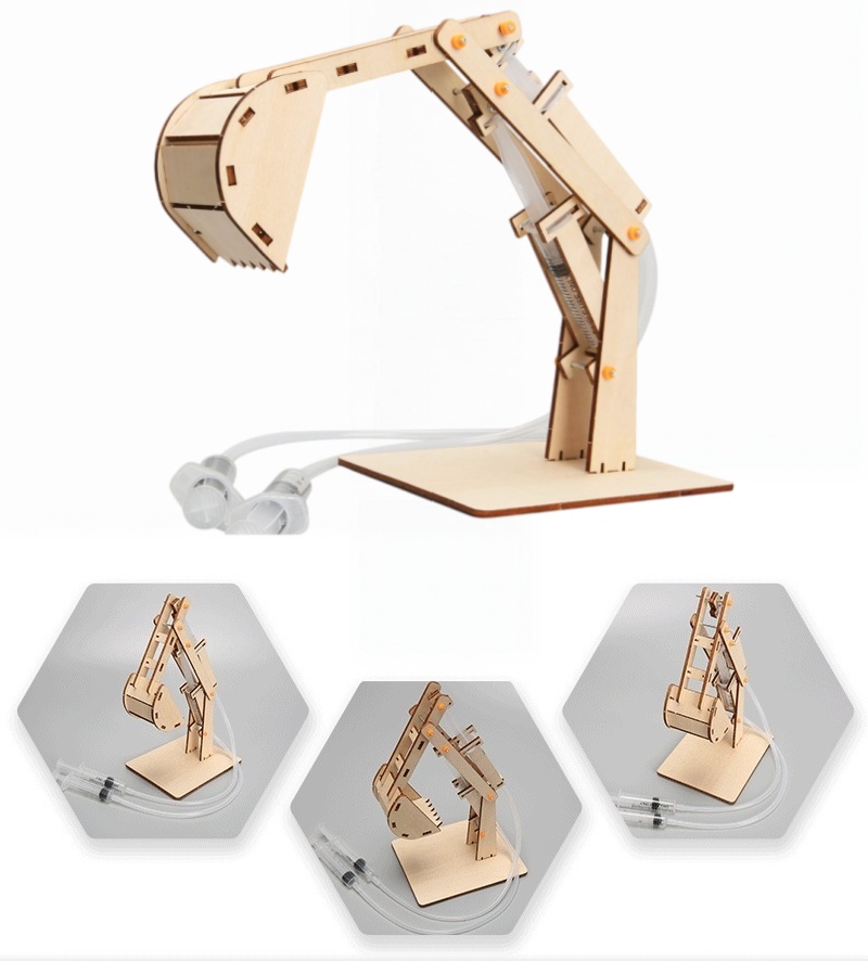 Science Project Kit - DIY Hydraulische Graafmachine Model Kinderen Wetenschap