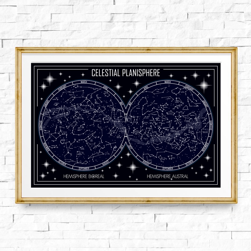 Hemelse Planisphere Kaart Canv - Star Map Poster recensie en prijs